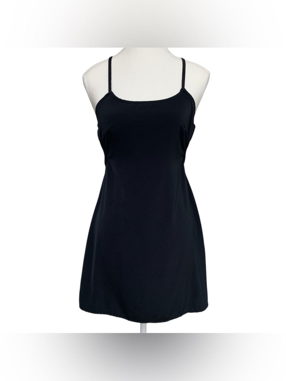 Brandy Melville Black Low Back Strappy Sleeveless Semi-Sheer Mini Dress Casual